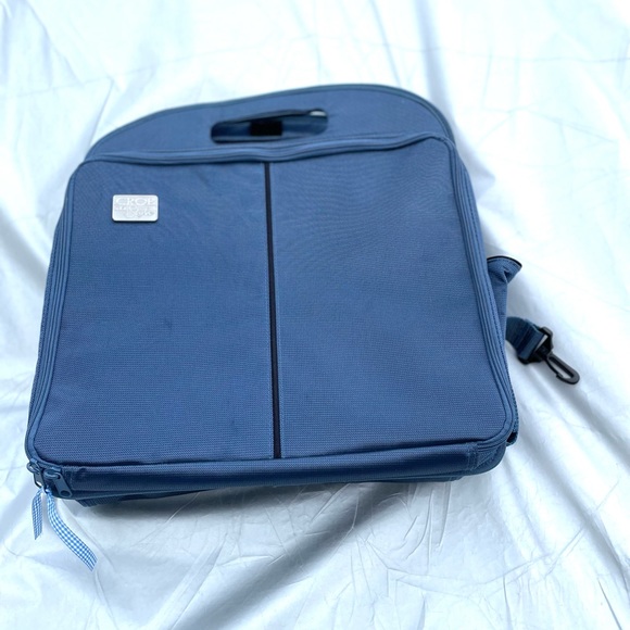 Crop In Syle Large Blue Zippered Scrapbook Paper Pocket Craft Case 16" X 14" - Picture 7 of 8